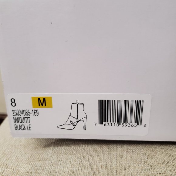 Nine West "Quitit" black leather booties - Picture 8 of 8
